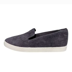 Birdies Corduroy Slip-On Flats in Charcoal Gray